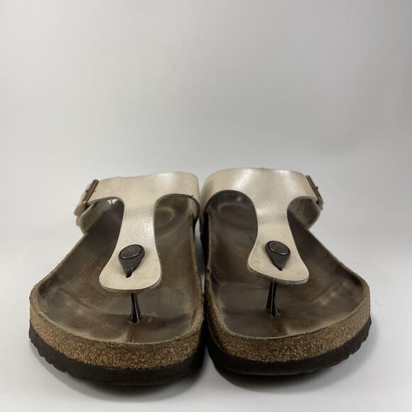 Birkenstock Gizeh Sandals Womens Size 41 Size 10-10.5 Beige Pearl Flip Flops - Picture 2 of 9